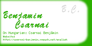 benjamin csarnai business card