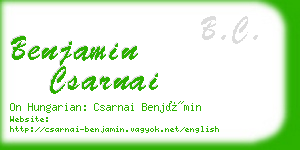 benjamin csarnai business card